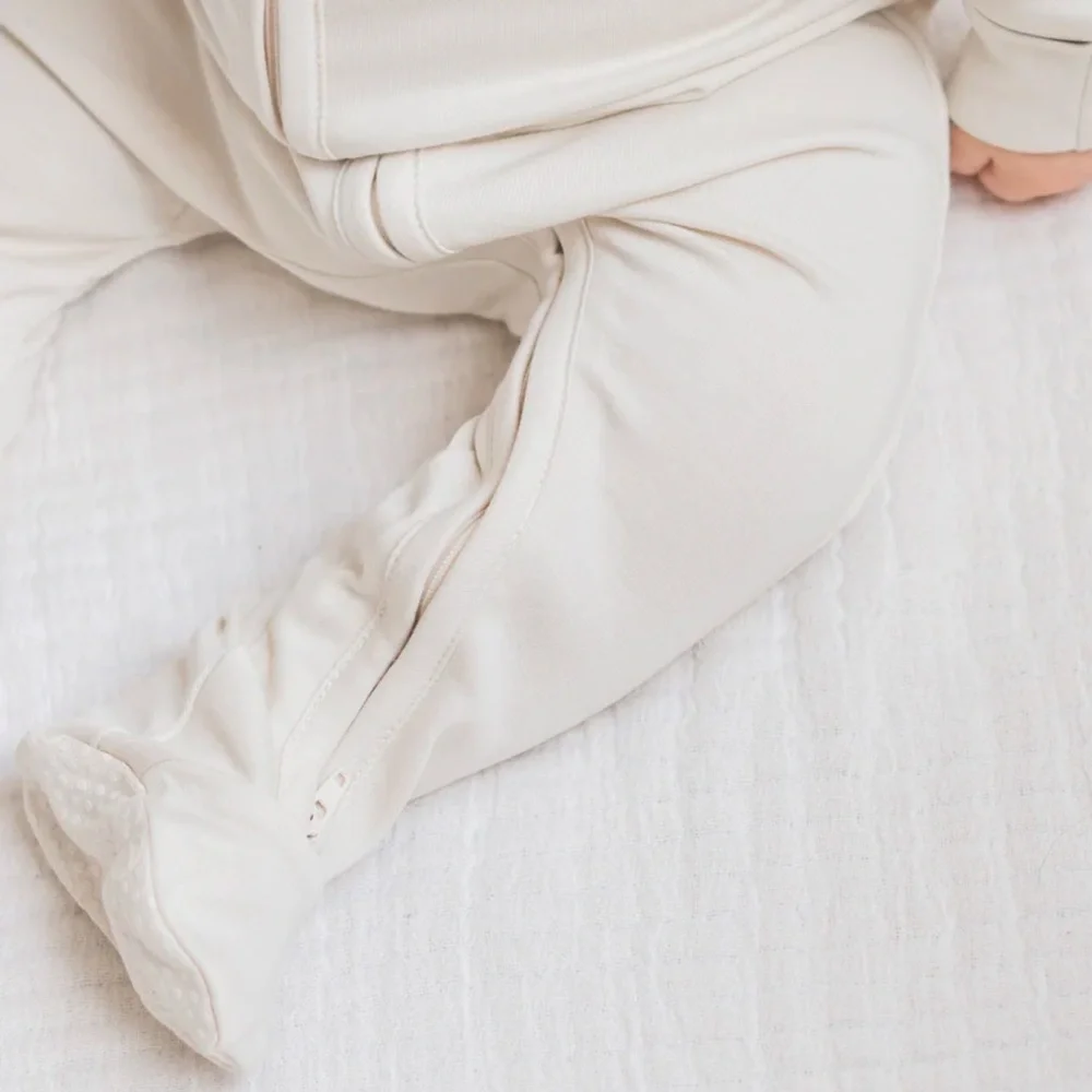 Colored Organics Peyton Zipper Sleeper Natural Size 6-12 months
